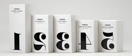 Numbered beauty product boxes