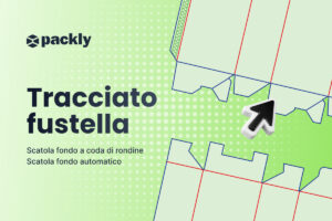 Tracciato fustella: scatole con fondo a coda di rondine e fondo automatico
