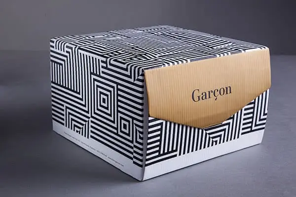 Black and white box with patterns