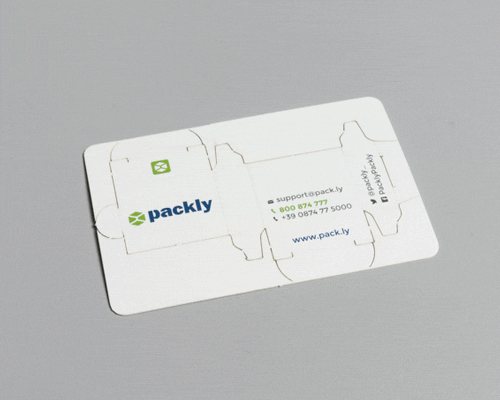 Packly customizable business card packaging