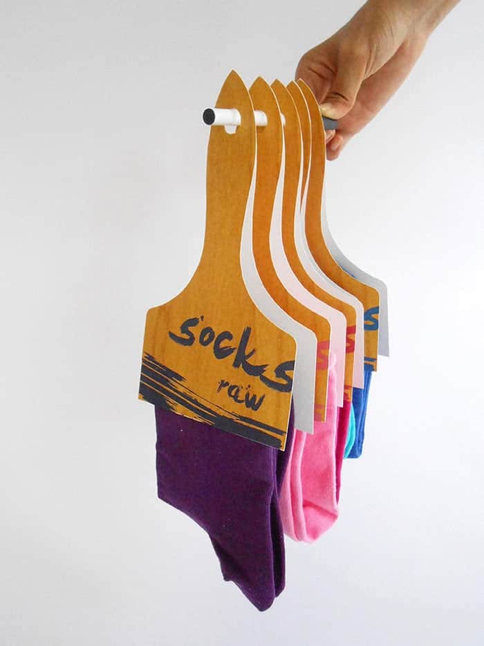 colorful sock packaging