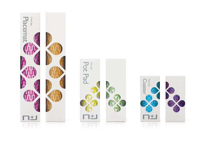 colorful silicon placemats packaging design