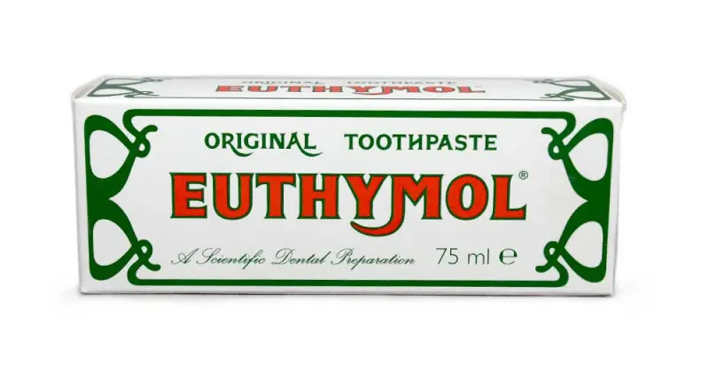 euthymol scatole dentifricio design stile liberty