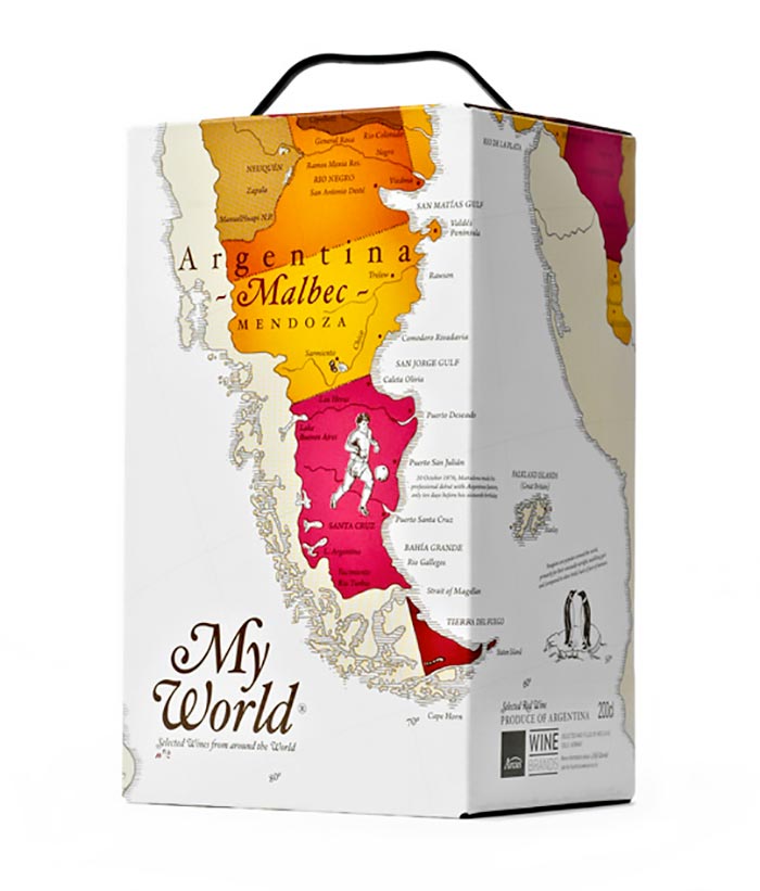 malbec wine custom packaging geographical map