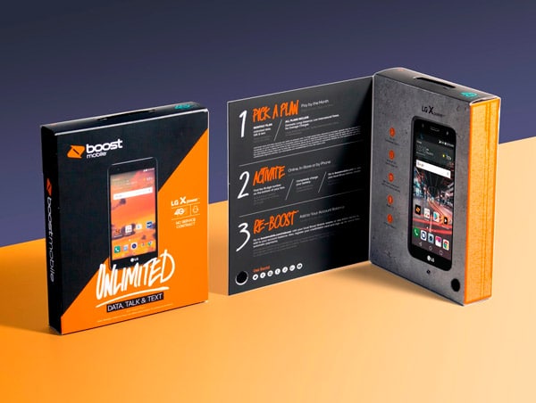 Packaging for disposable phones by Boost Mobile