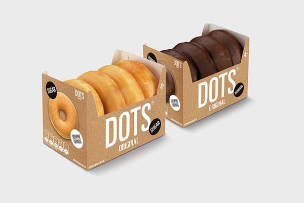 Open lid multiple donut boxes