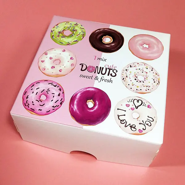Donut lid cardboard box