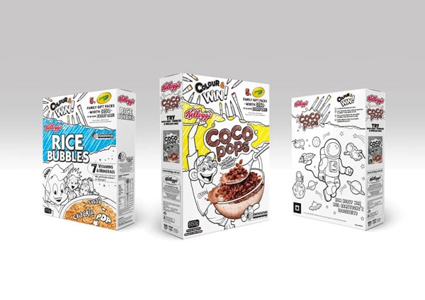 Kellog's cereal boxes to color