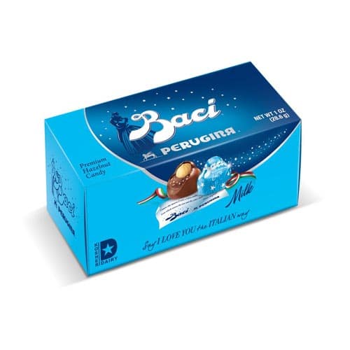 Packaging dei baci con cioccolato al latte
