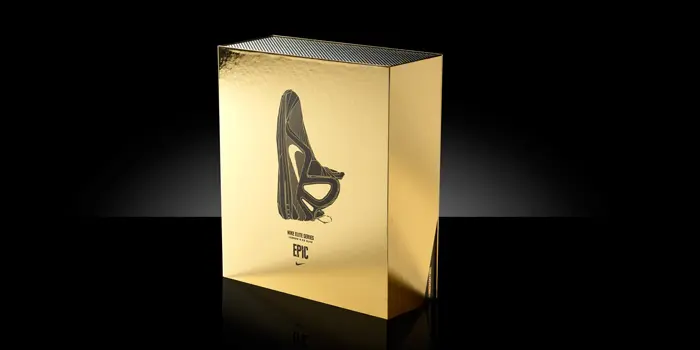 Golden shoe box by Nike