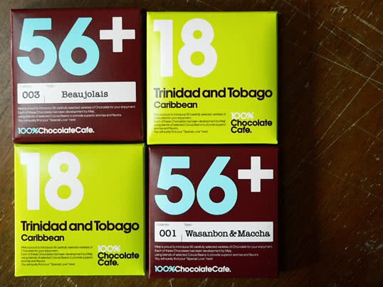 Typography in 100% Chocolate Cafe Designs