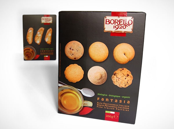 A box of Borello biscuits