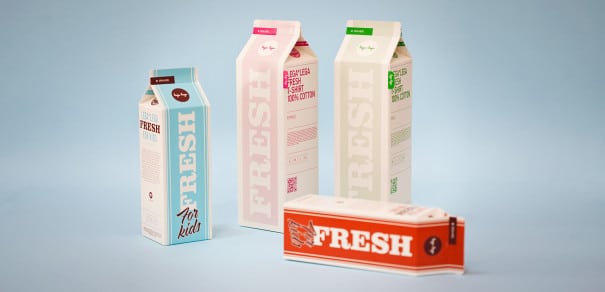 Milk carton boxes for t-shirts