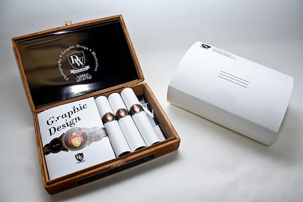Faux cigar packaging for self-promotion