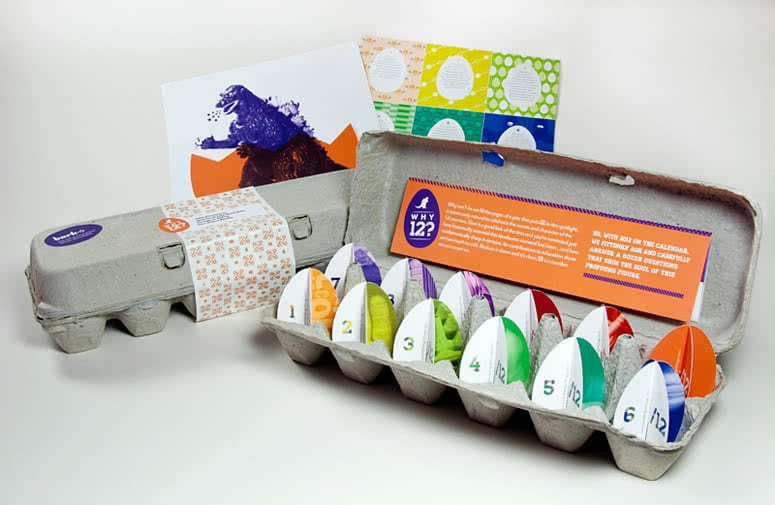 Egg cartons as packaging and advertising