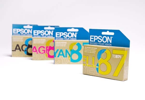 EPSON printer ink packaging