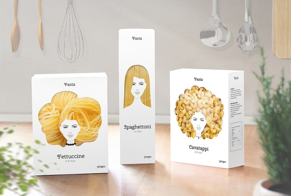 Creative windowing for pasta packaging