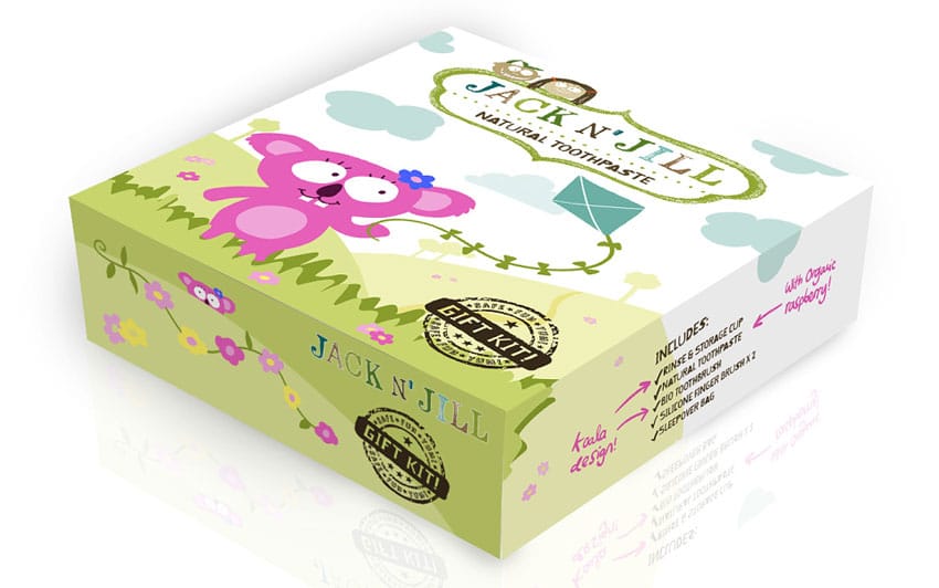 Scatola regalo con packaging design in tema koala