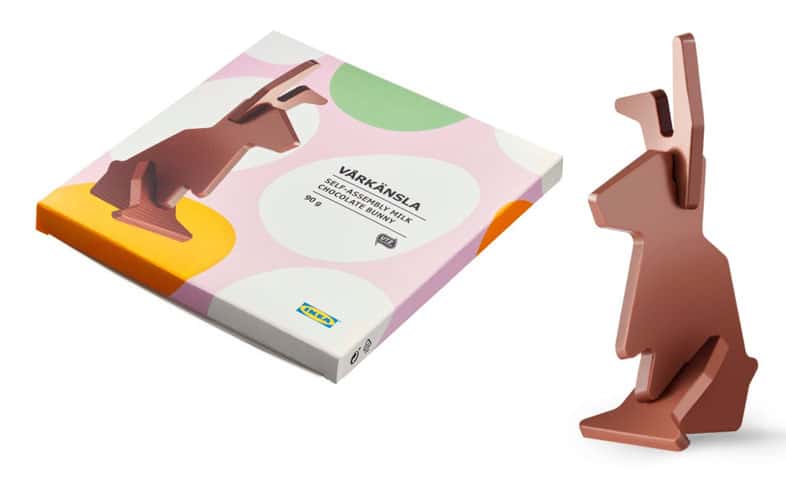 Slim box packaging for chocolate bunny