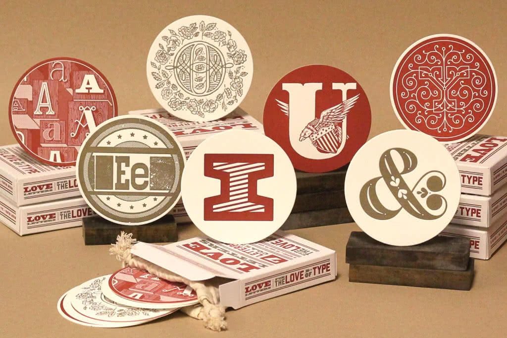 Typography coasters