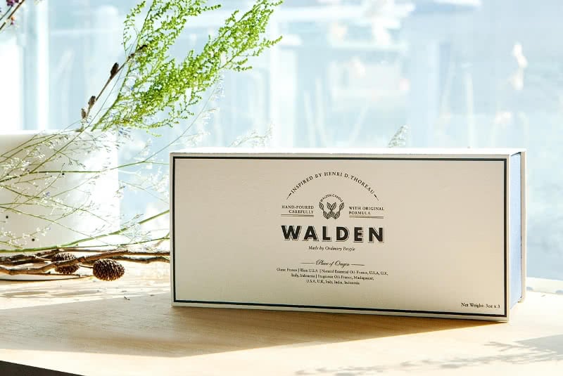 A box of Walden's candles