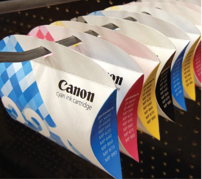 Hangable packaging for Canon