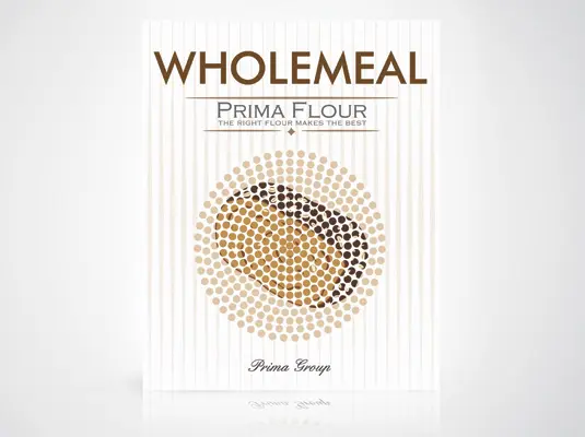 Wholemeal flour packaging by Prima