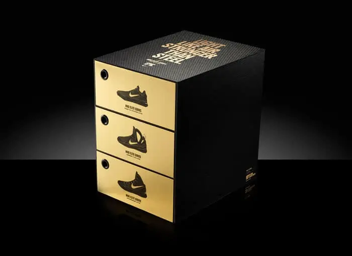 A stack of Nike shoe boxes