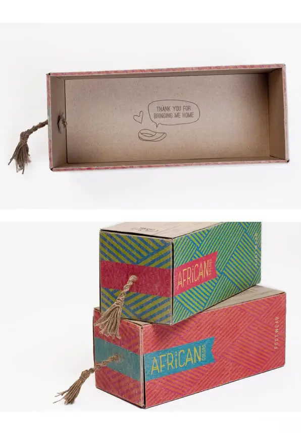 African colors shoe packaging