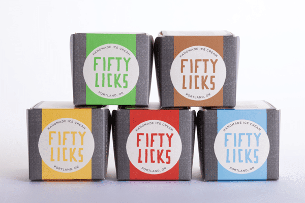 Fifty Licks ice cream boxes
