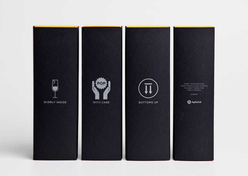 Packaging and advertising for champagne boxes