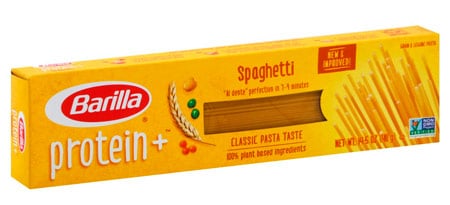 Packaging giallo per Spaghetti Barilla