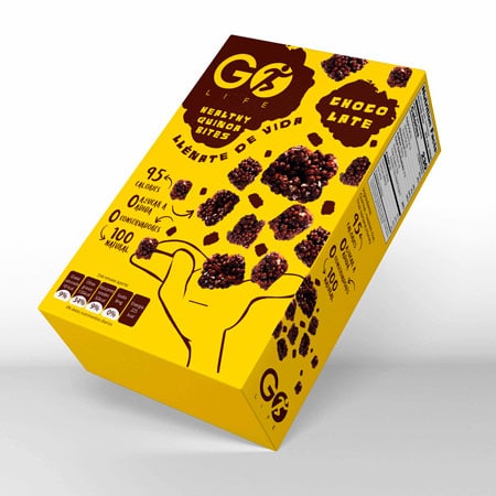 Packaging giallo per snack alla quinoa