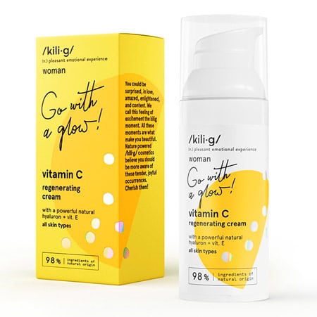 Packaging giallo per crema rigenerante