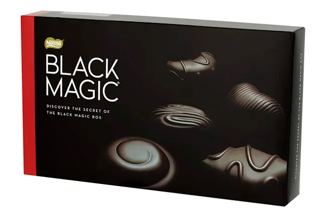 Black box for dark chocolates