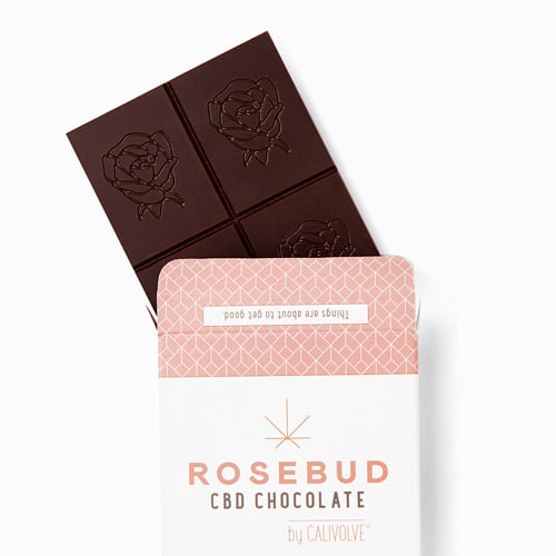 Elegant rosebud CBD chocolate box