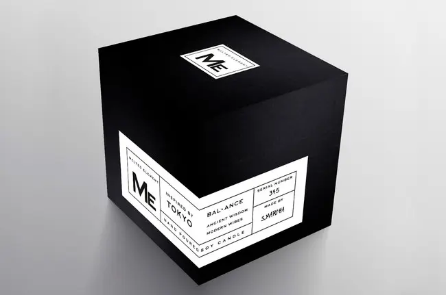 Black cube for candle packaging