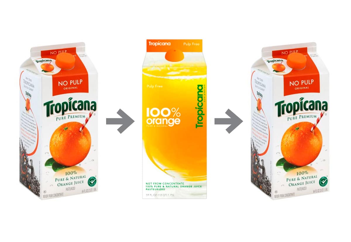 tropicana juice packaging redesign failure