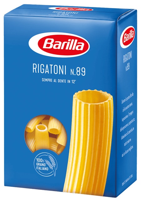 New Barilla Rigatoni virgin cardboard packaging