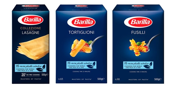 UK Barilla packaging without plastic window