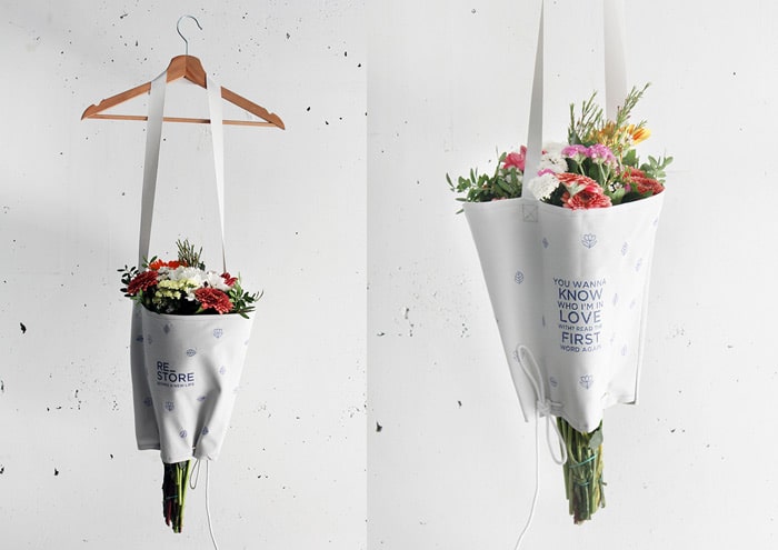 Textile Valentine's Day Flower Packaging