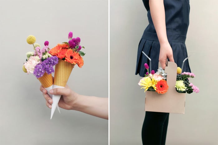 Cute Valentine's Day Packaging for Flower Bouquets