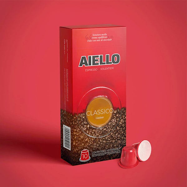 Red box for coffee capsules