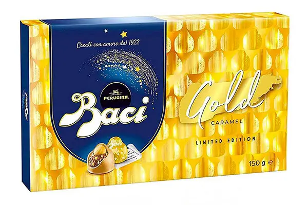 Bacio Perugina Gold with golden embellishment