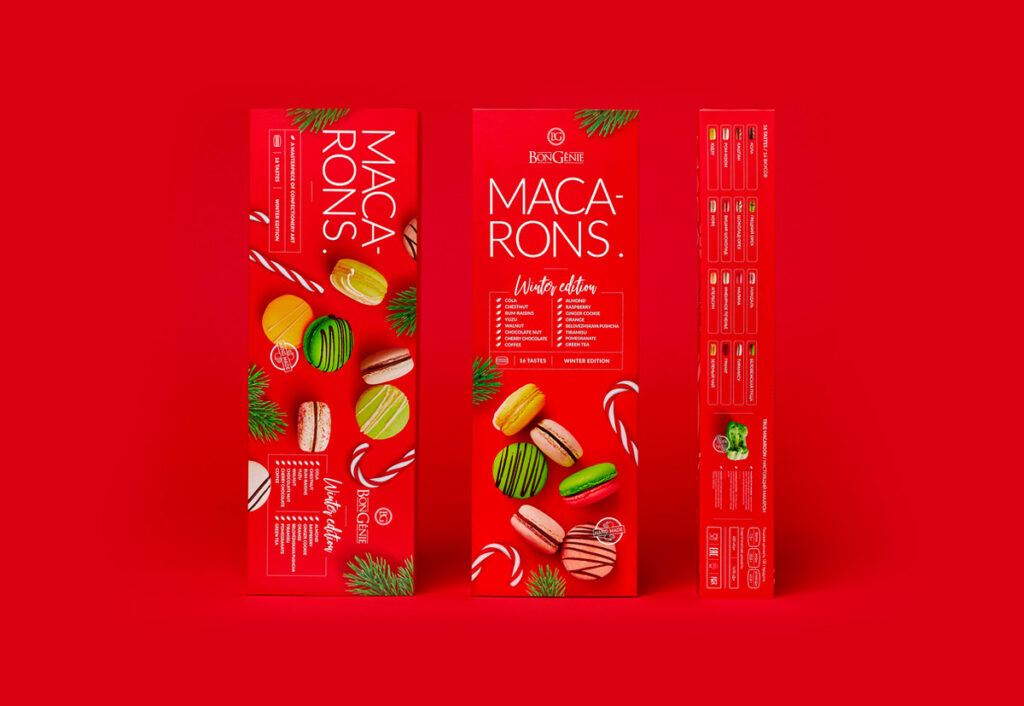 bon genie macarons xmas edition packaging