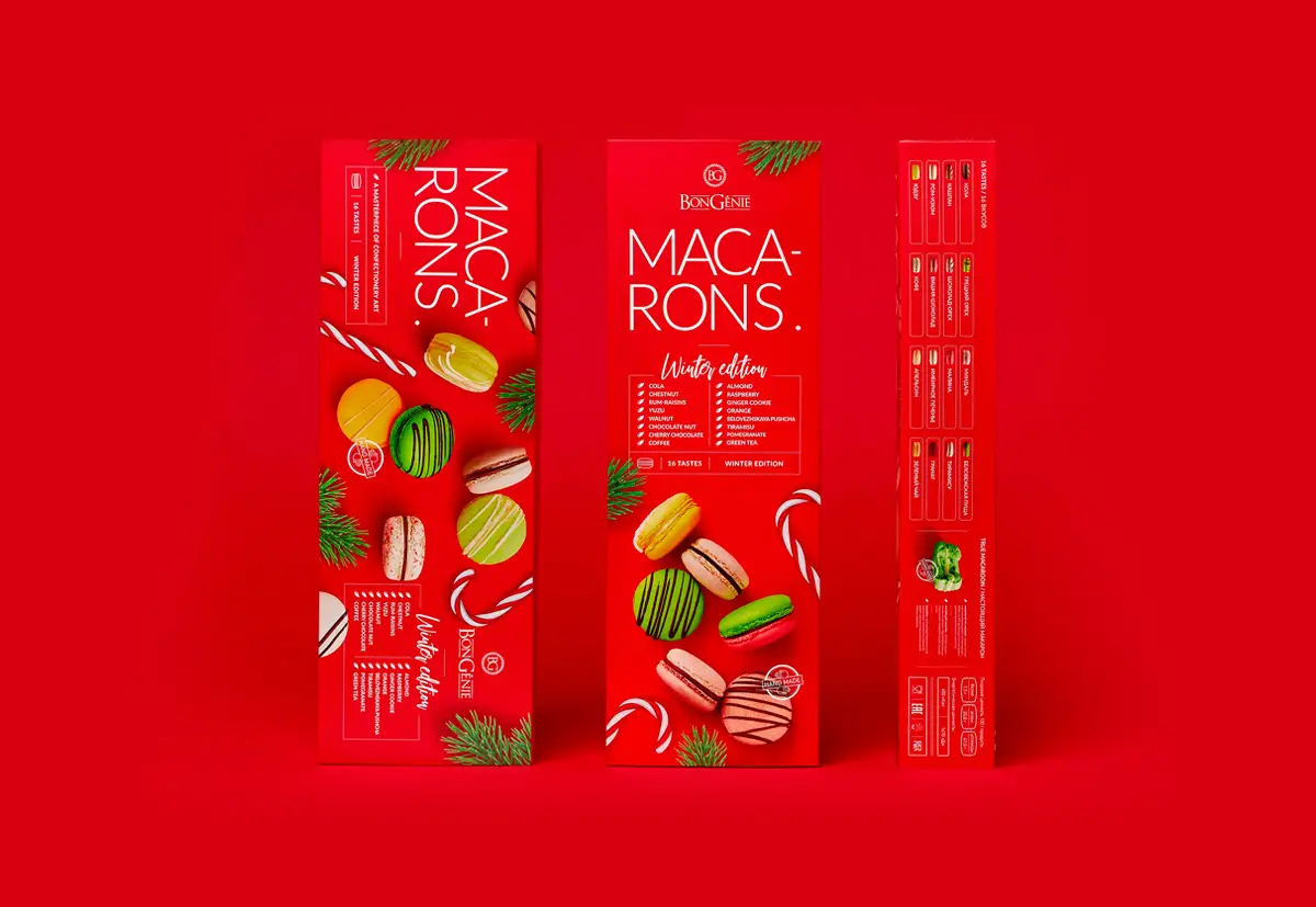 bon genie macarons xmas edition packaging