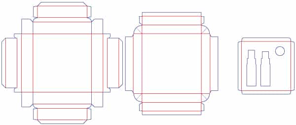 lid bottom box insert diecut template