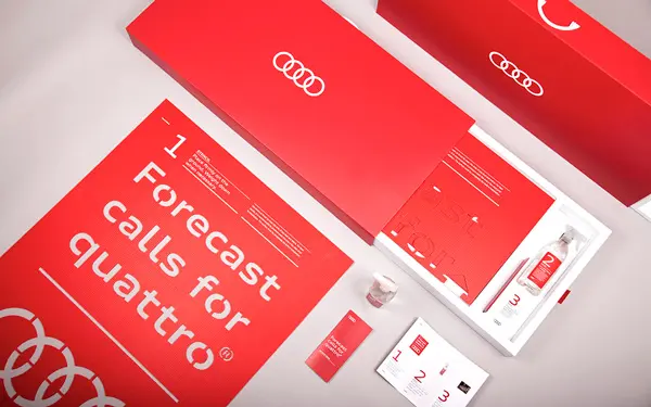 Audi packvertising kit in pull-out box