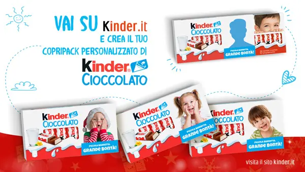 Confezioni barrette Kinder con foto a scelta