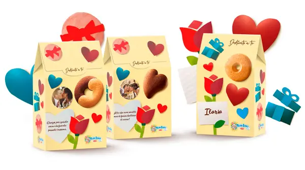 Personalized packaging for Valentine's day by Mulino Bianco